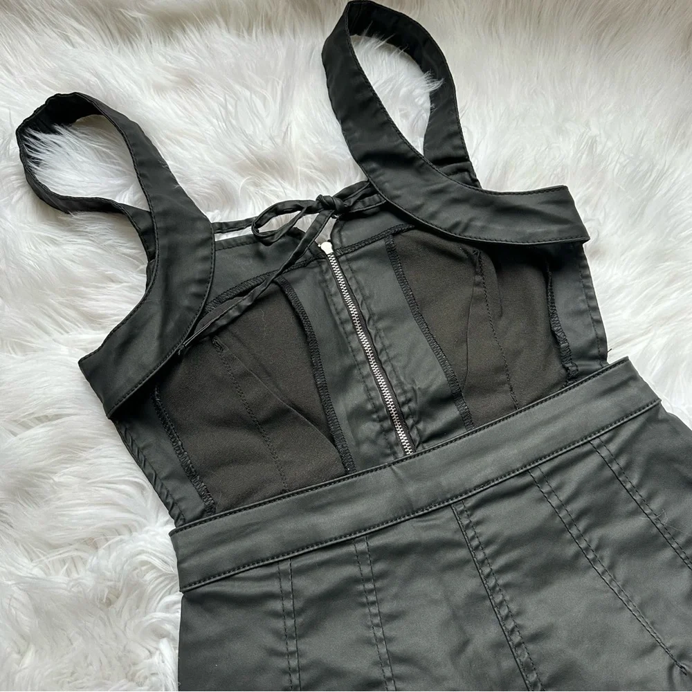 Free People • We The Free Crvy 2nd Ave Leather One Piece Jumpsuit Open Back - Picture 9 of 13
